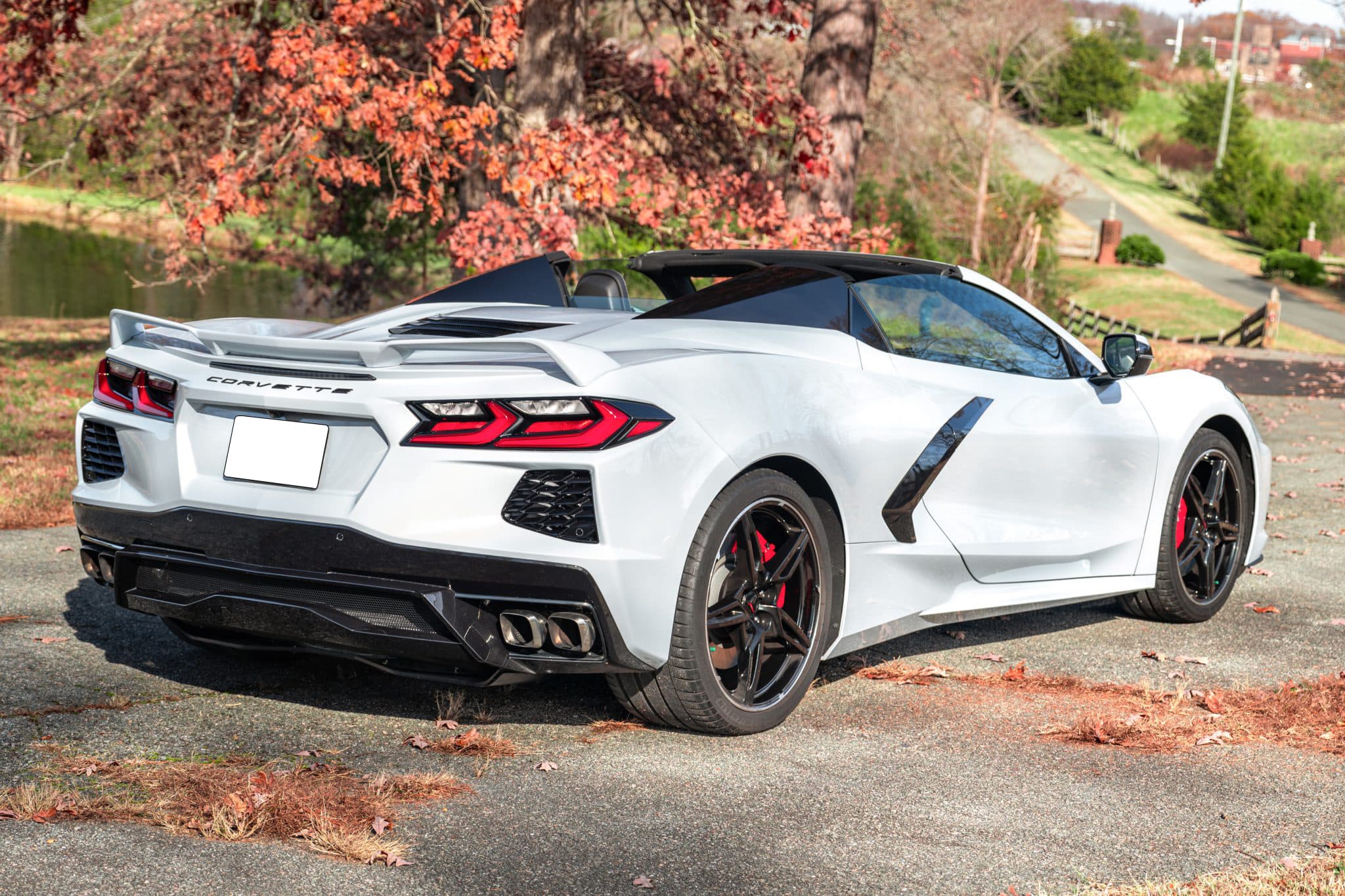 Chevrolet Corvette Stingray convertible unloaded after nationwide transport